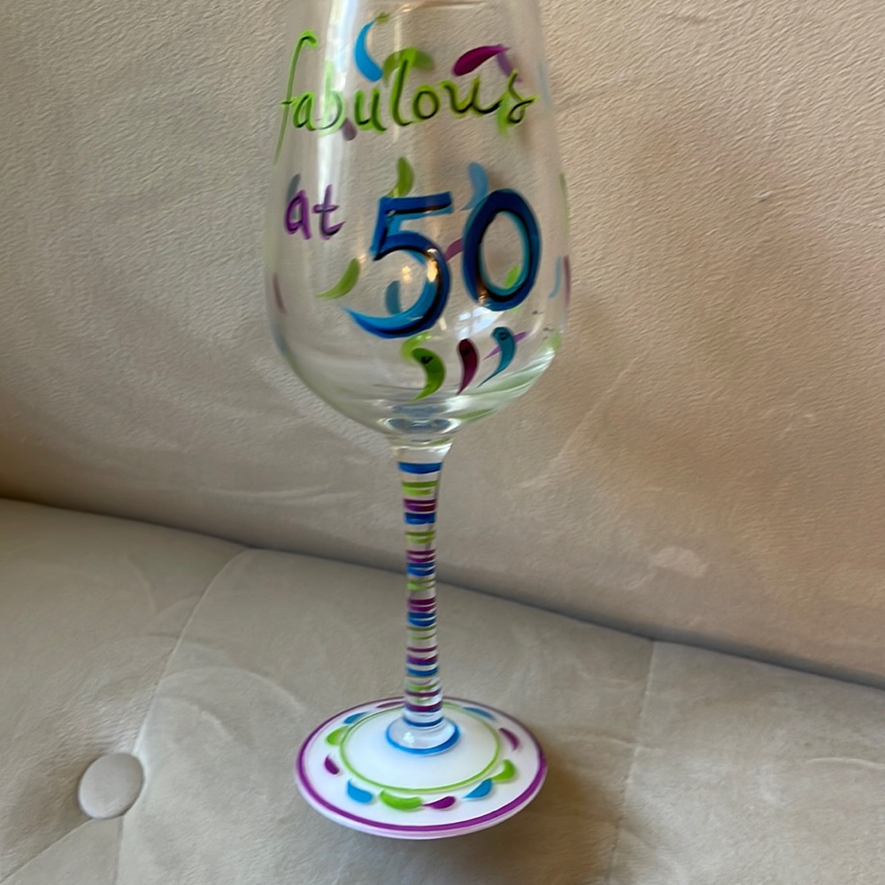 “Fabulous at 50" Wine Glass
